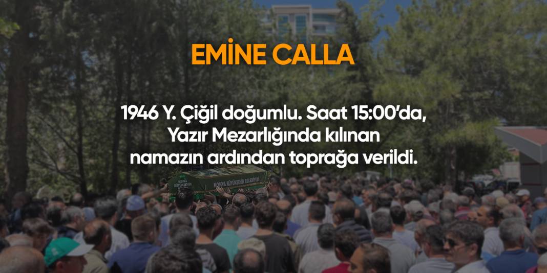 Konya'da bugün vefat edenler | 28 Ocak 2025 11